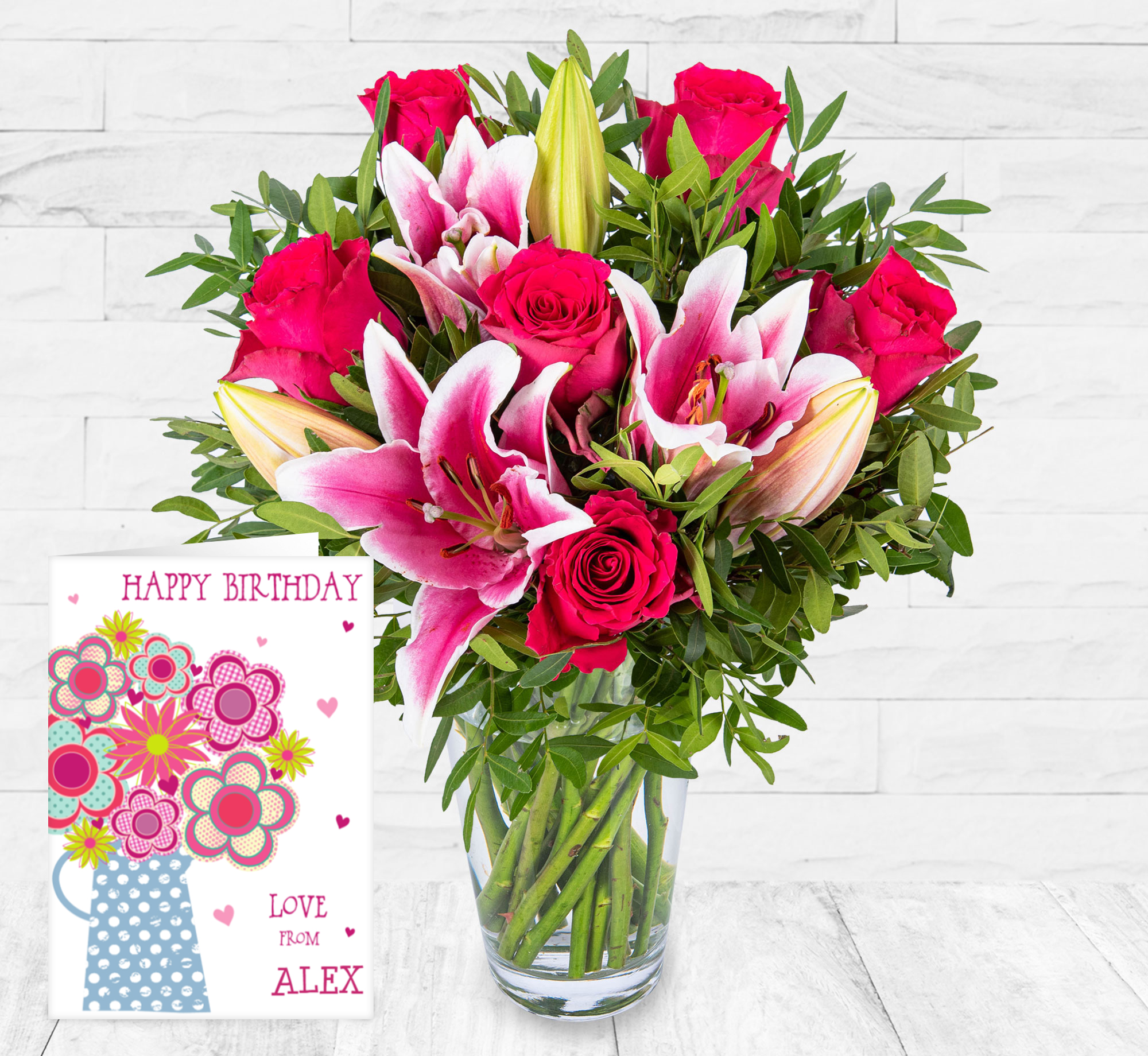 Roses and Lilies & Card 123 Flowers