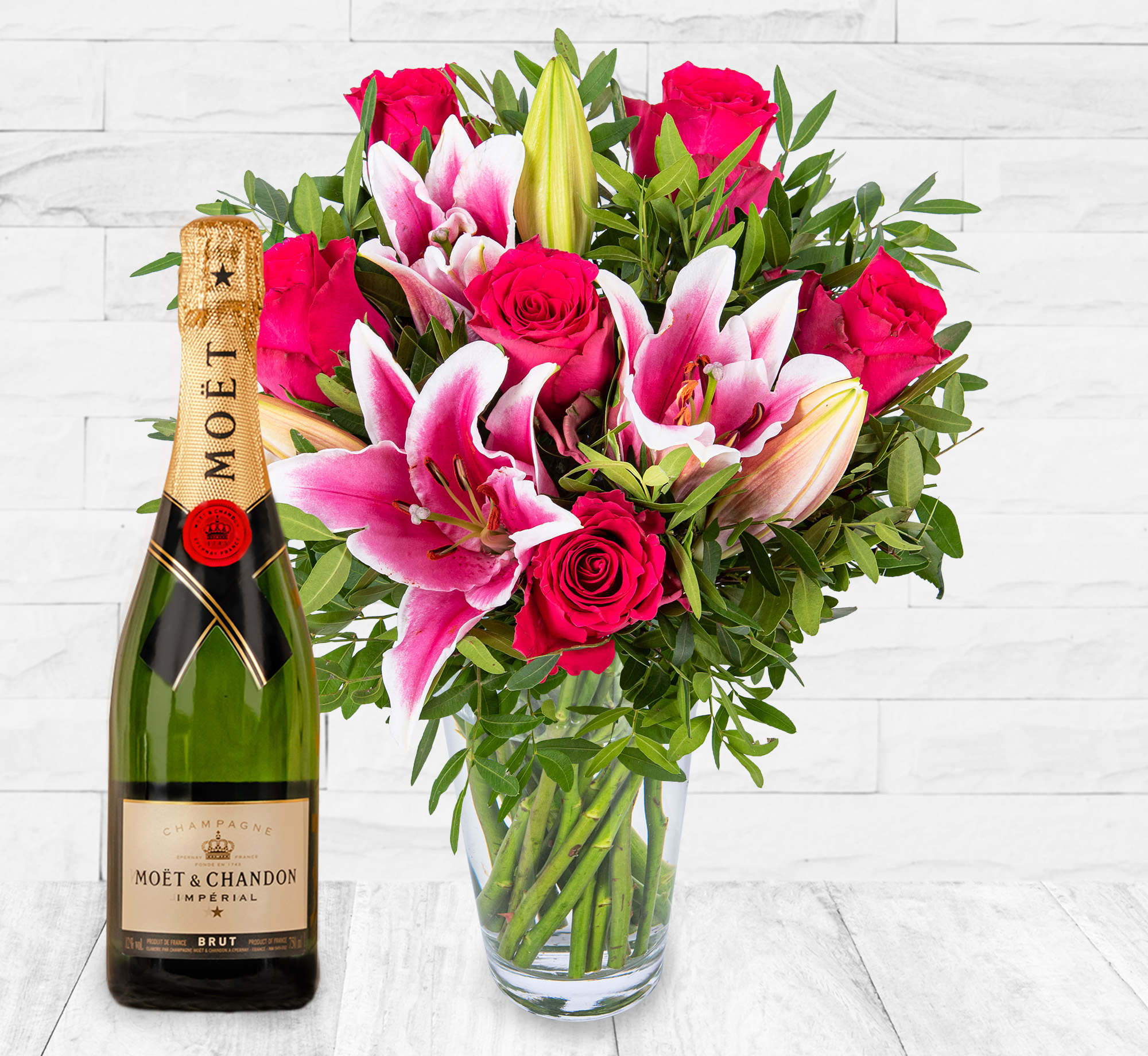 Roses and Lilies & Moet 75