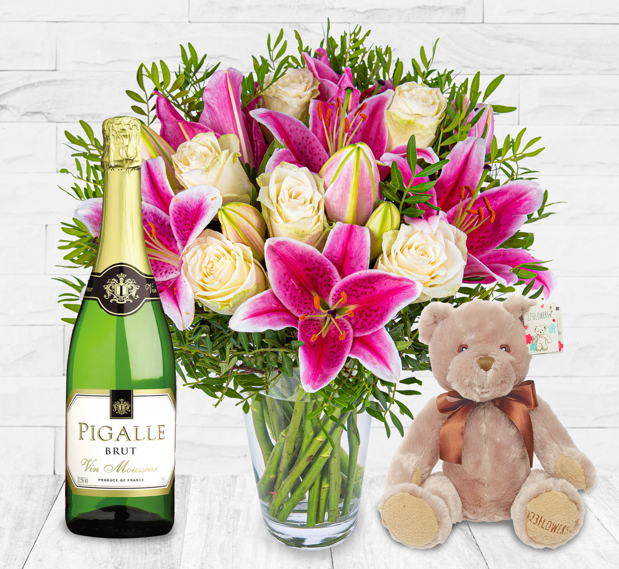 Classic Roses and Lilies Fizz Bundle