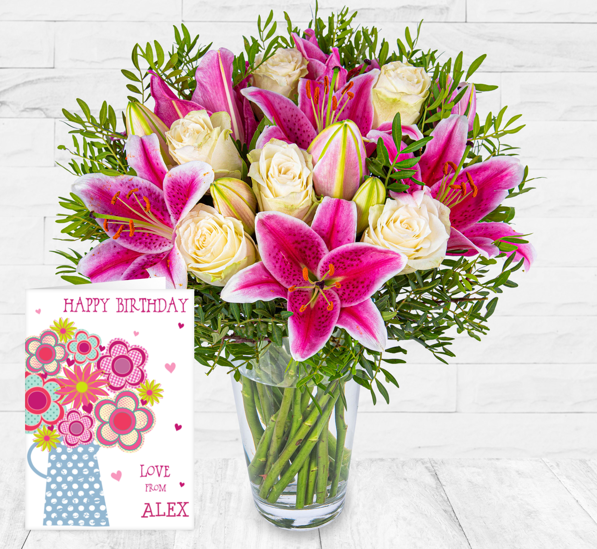 Classic Roses and Lilies & Card