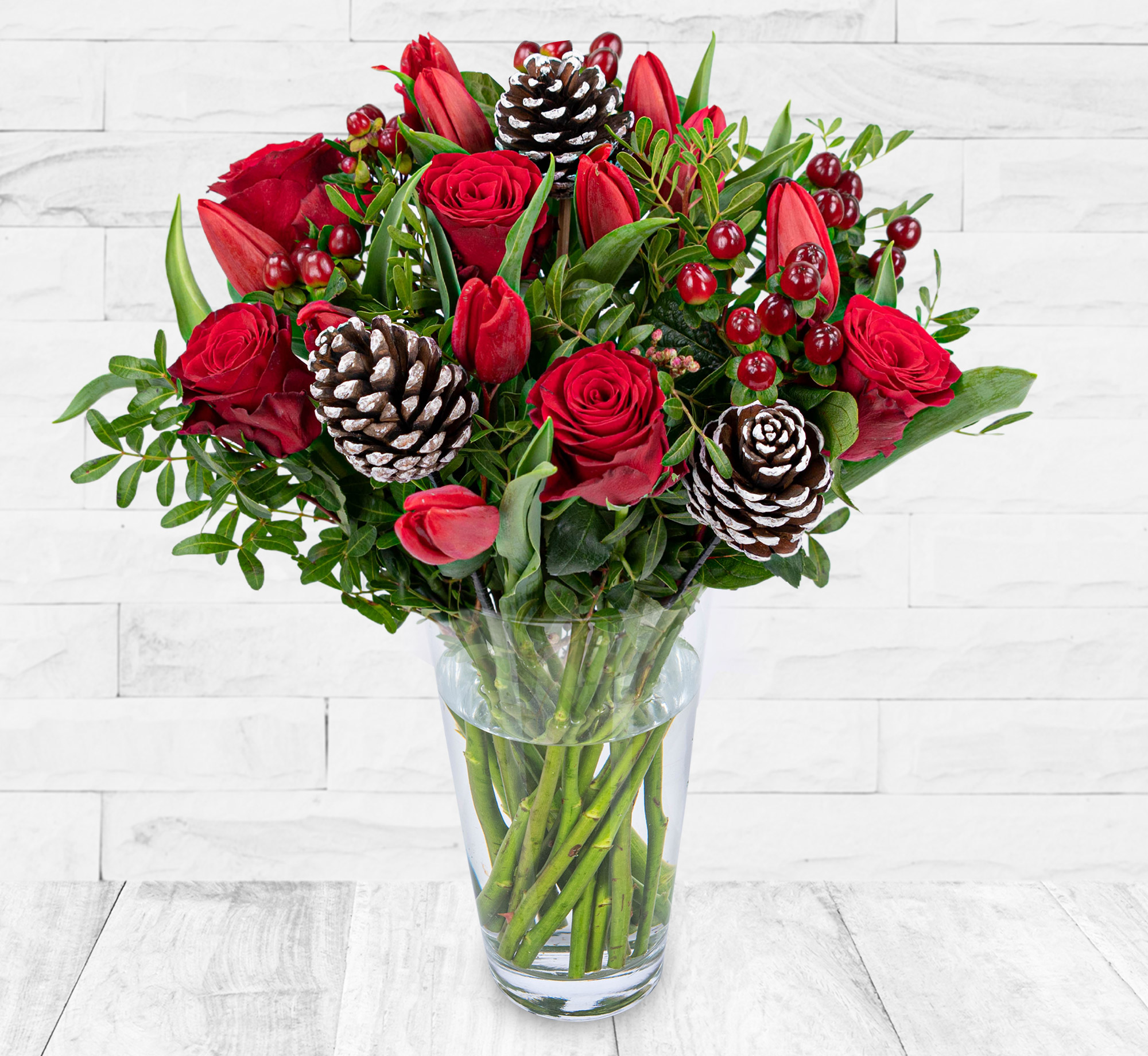 Winter Rose and Tulips