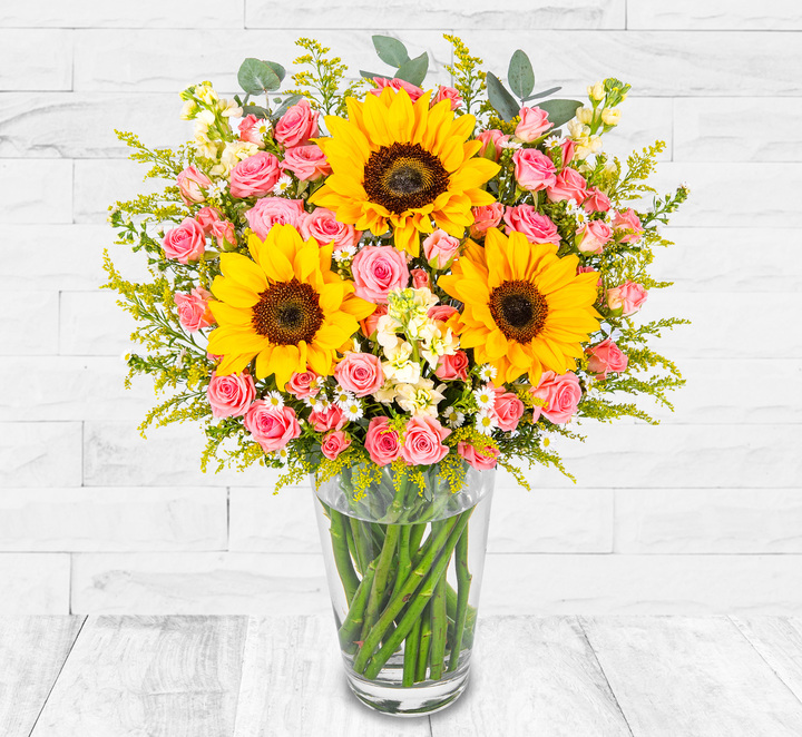 Brilliant Rose & Sunflowers