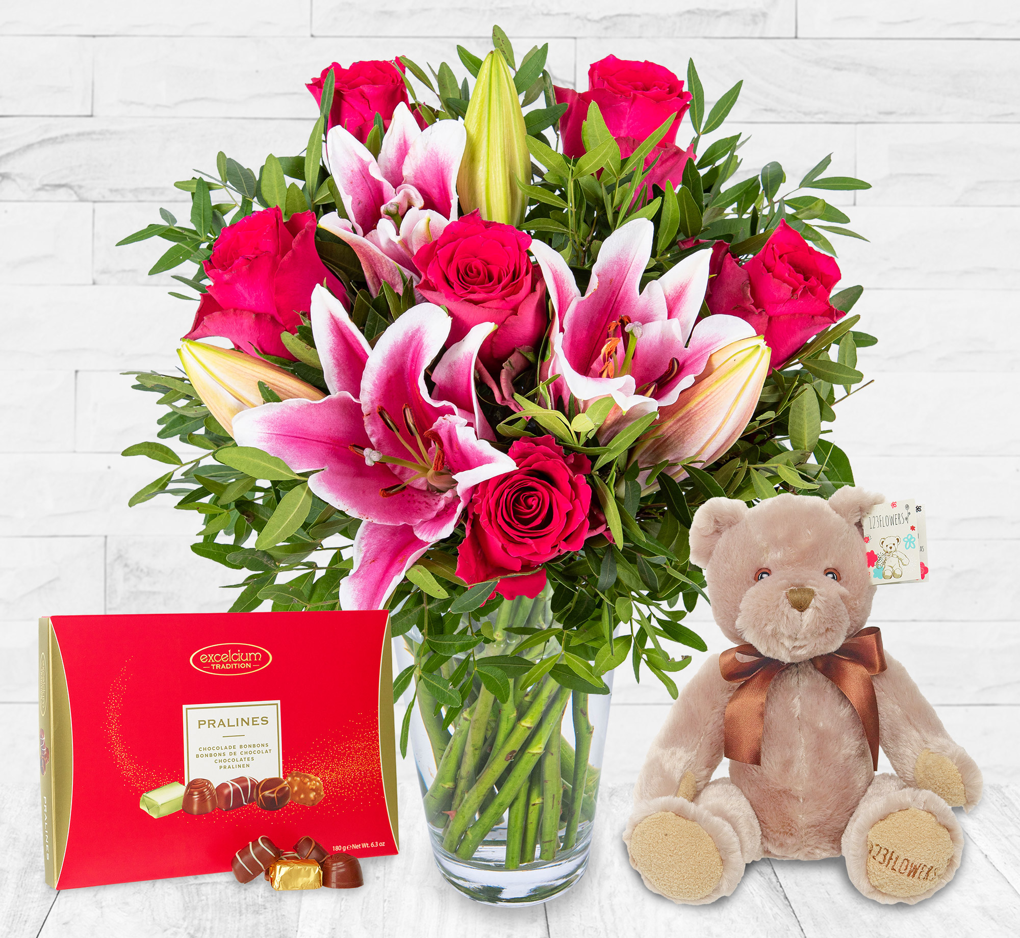 Roses and Lilies Cuddle Bundle