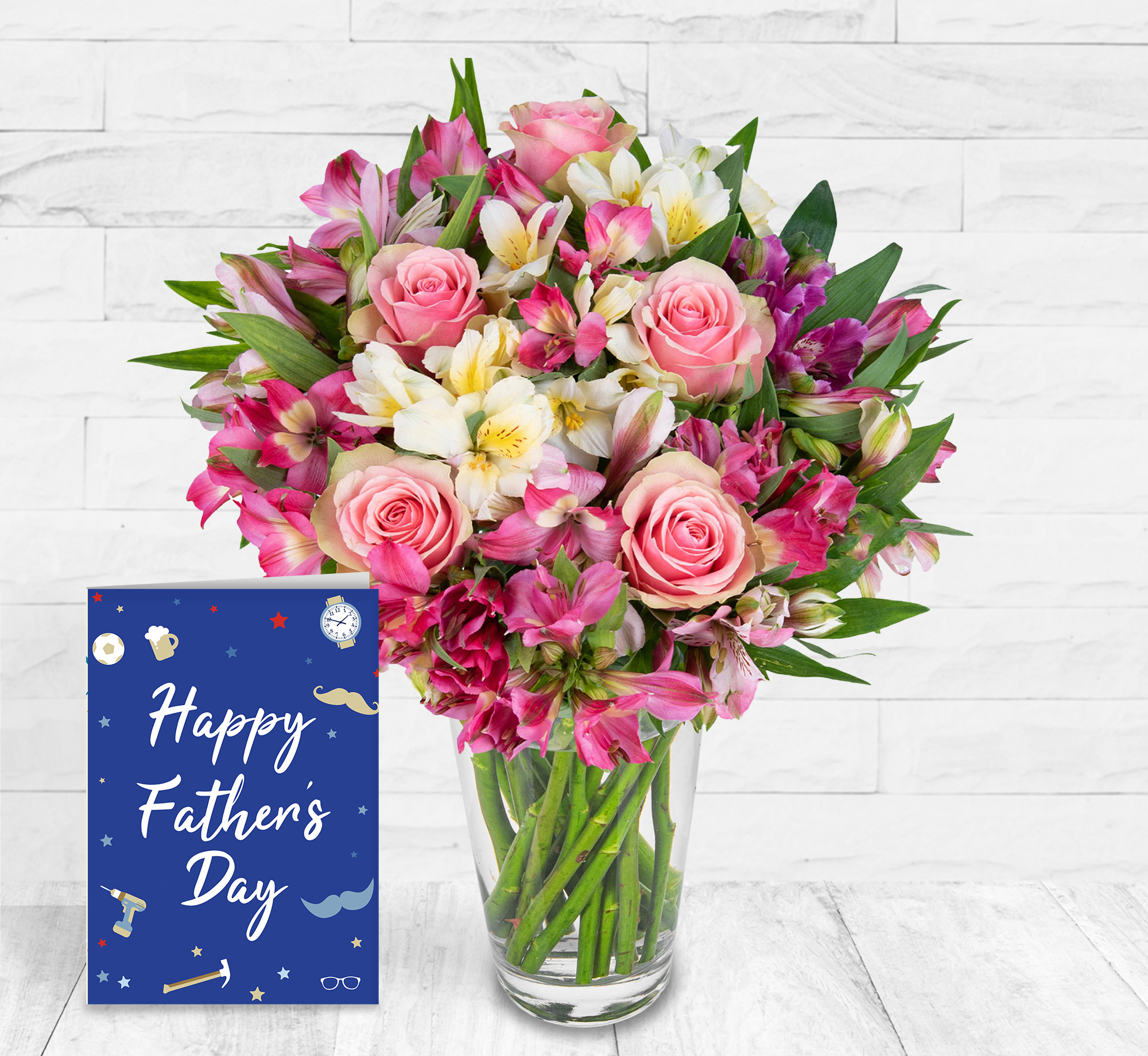 Peruvian Lily & Rose & Card