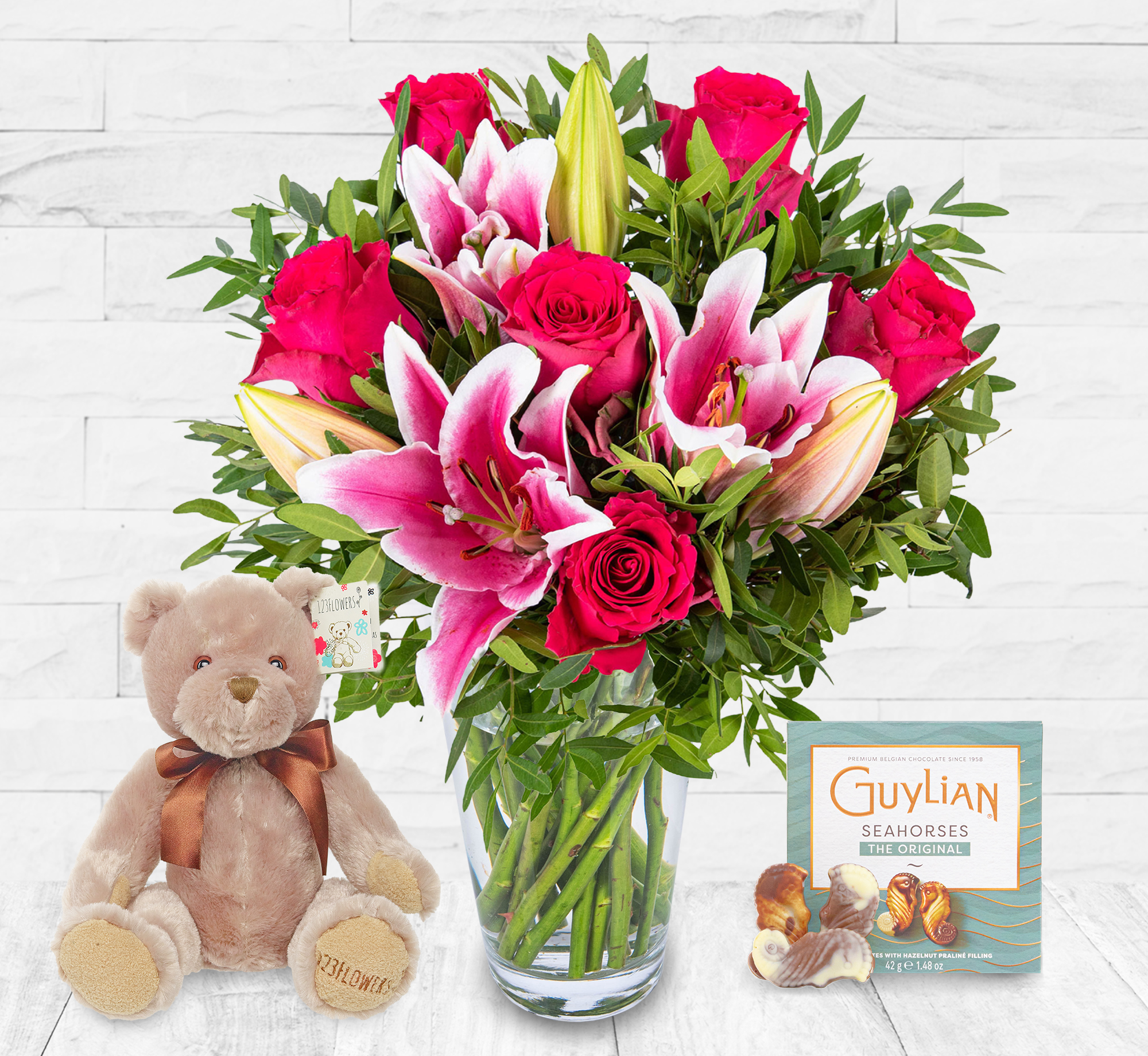 Roses and Lilies Cuddle Bundle
