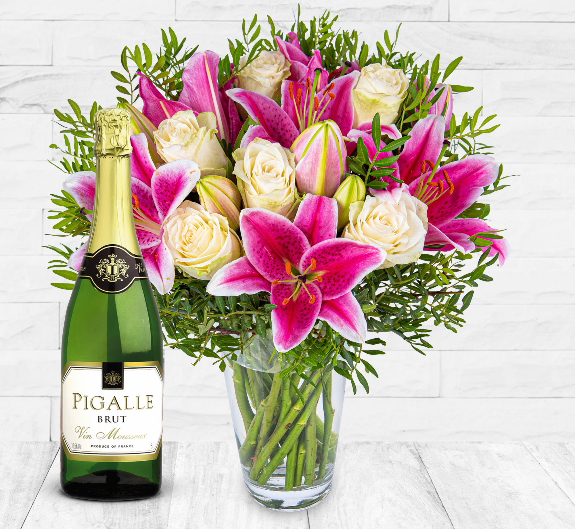 Classic Roses and Lilies & Fizz
