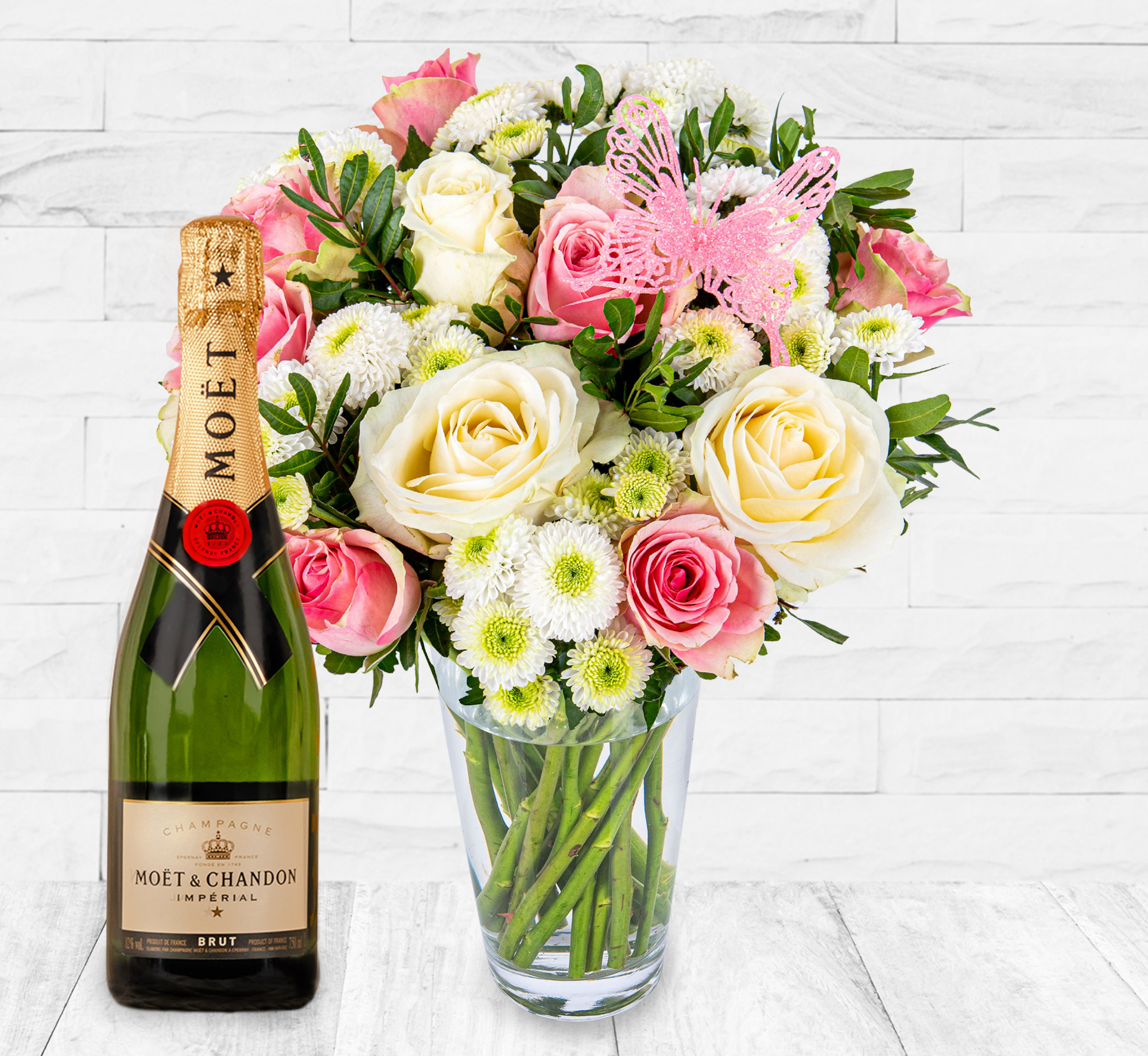 Rose Delights & Moet 75