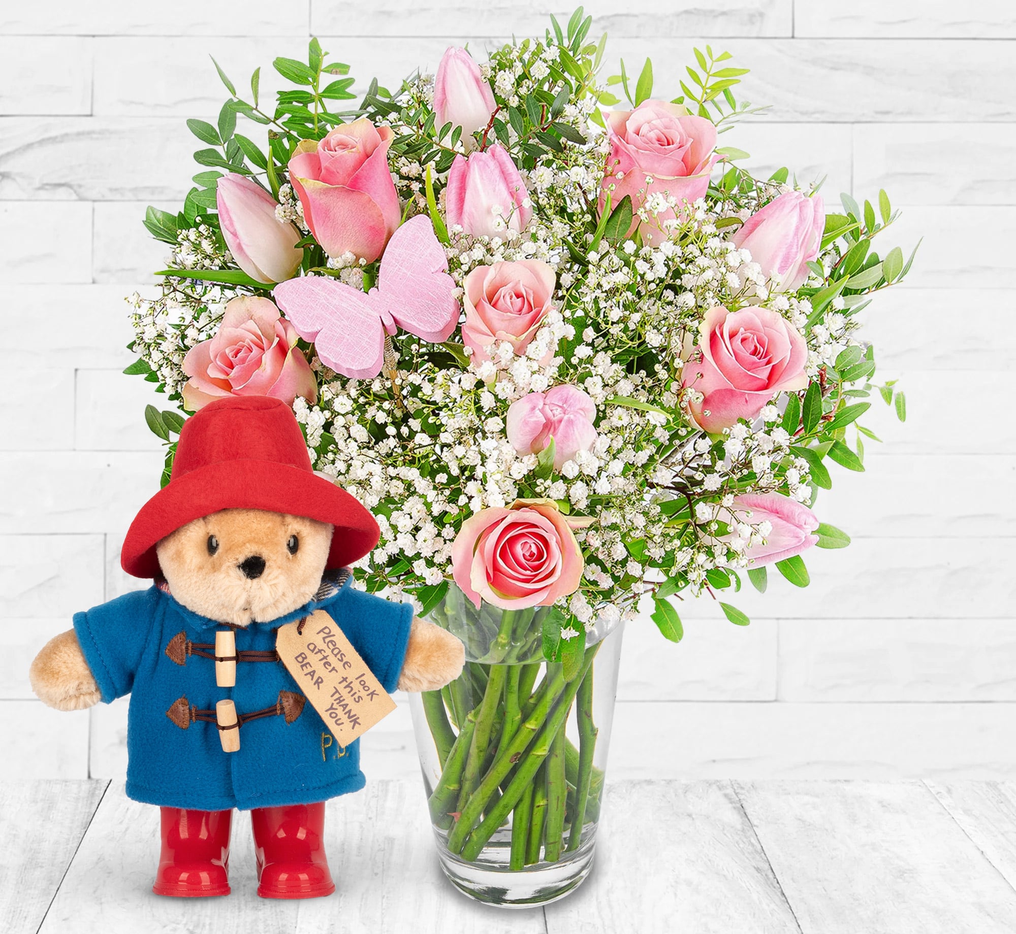 Pink Meadow With Paddington Bear