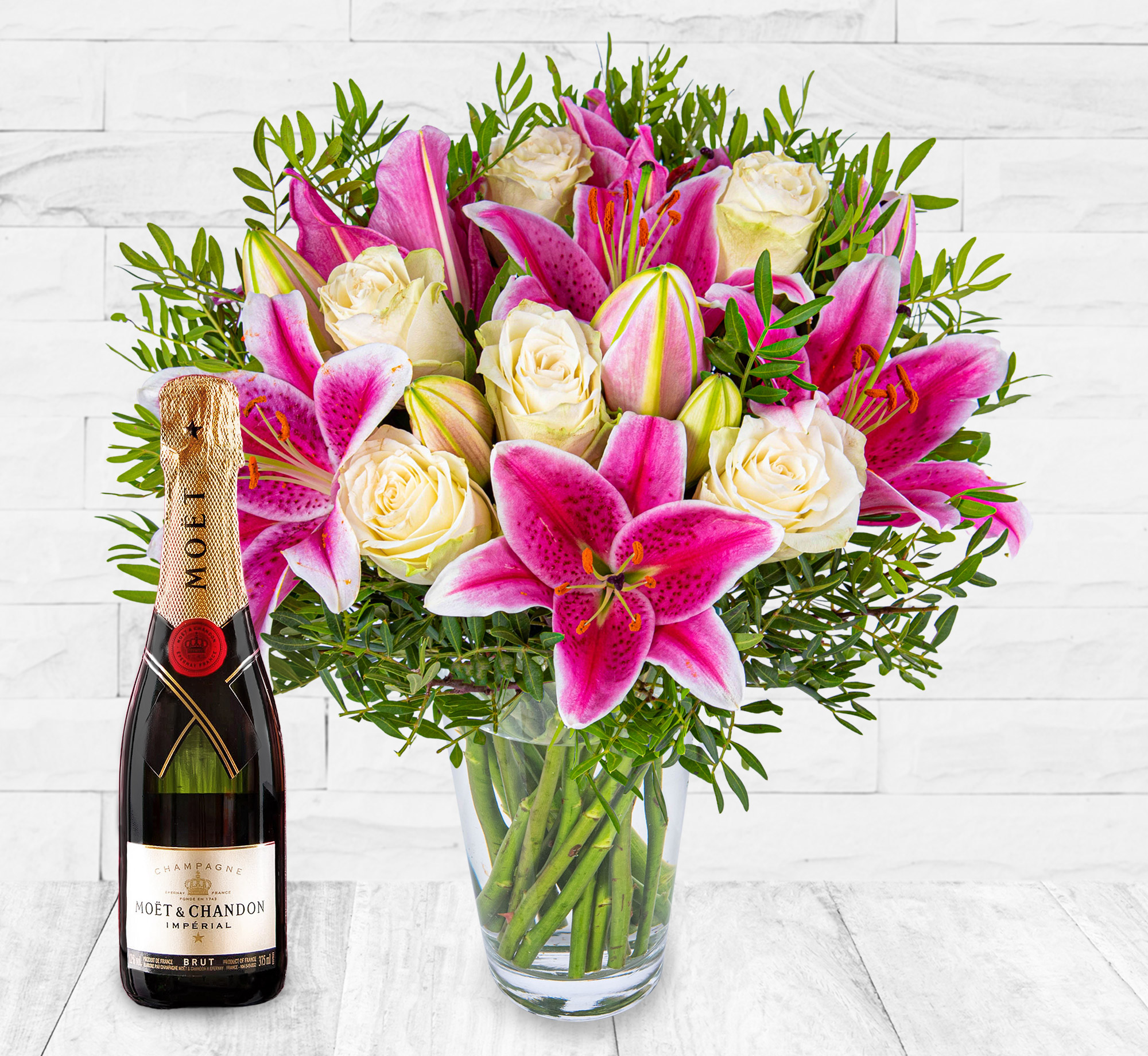 Classic Roses and Lilies & Moet 37.5