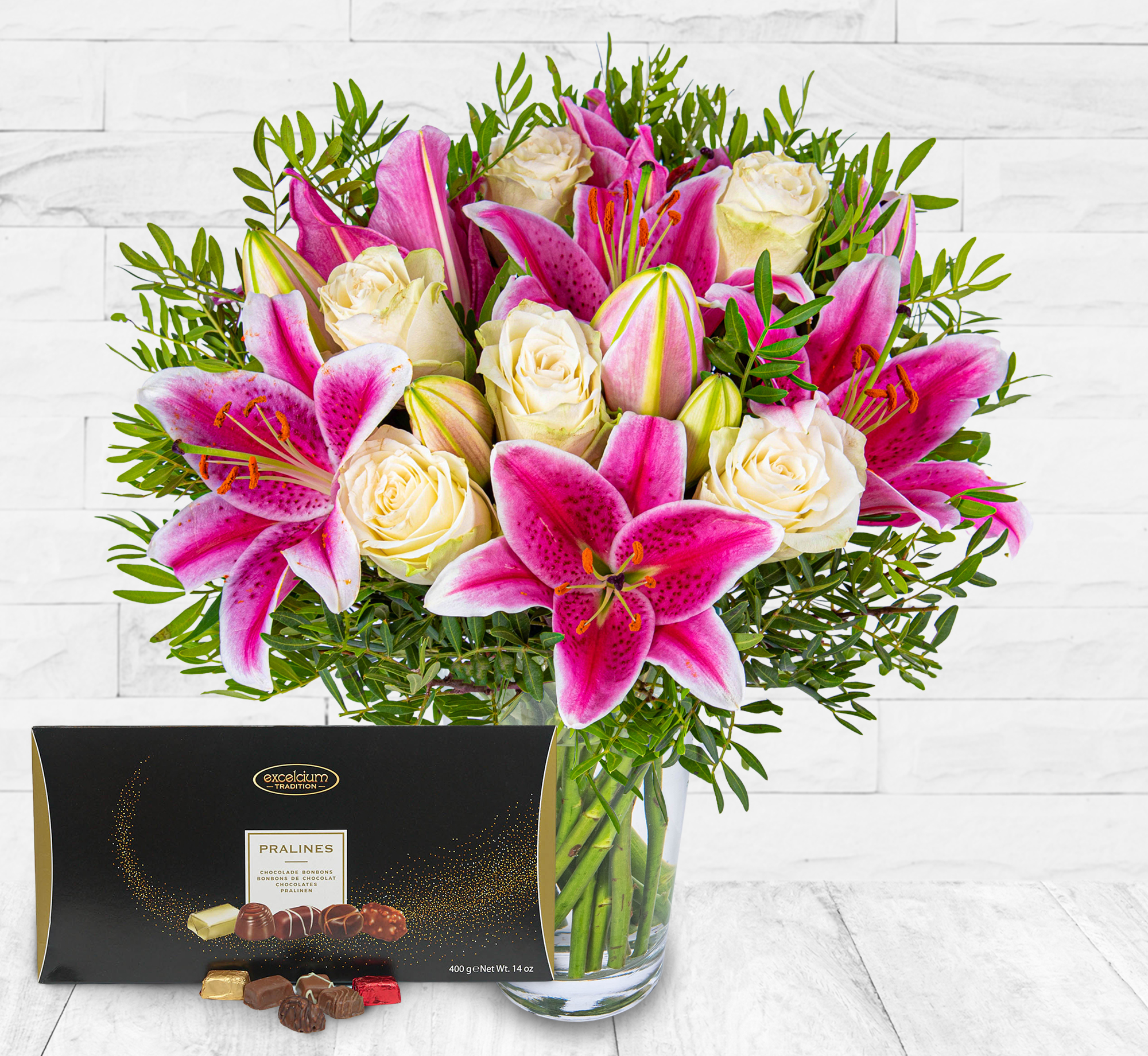 Classic Roses and Lilies Cocoa Gift